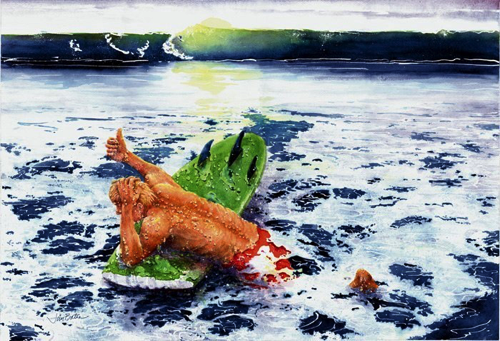 Surfing #8
19 x 28” - $300
Matted, blue frame
18 x 12” Matted Giclée Print - $45 Surfing #8
19 x 28” - $300
Matted, blue frame
18 x 12” Matted Giclée Print - $45